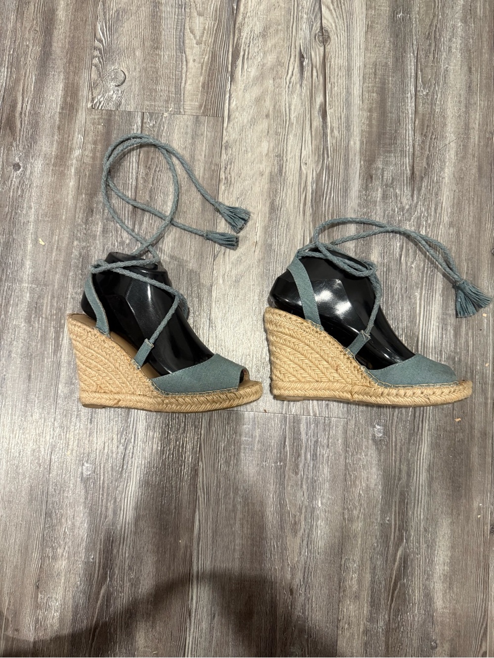 Merona Denim Tie-Up Wedge Sandal in Blue - Picture 5 of 8